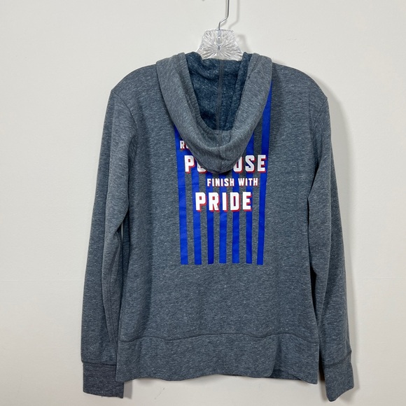 USMC Marathon Blue Heathered Zip up hoodie, sz L - Picture 2 of 9